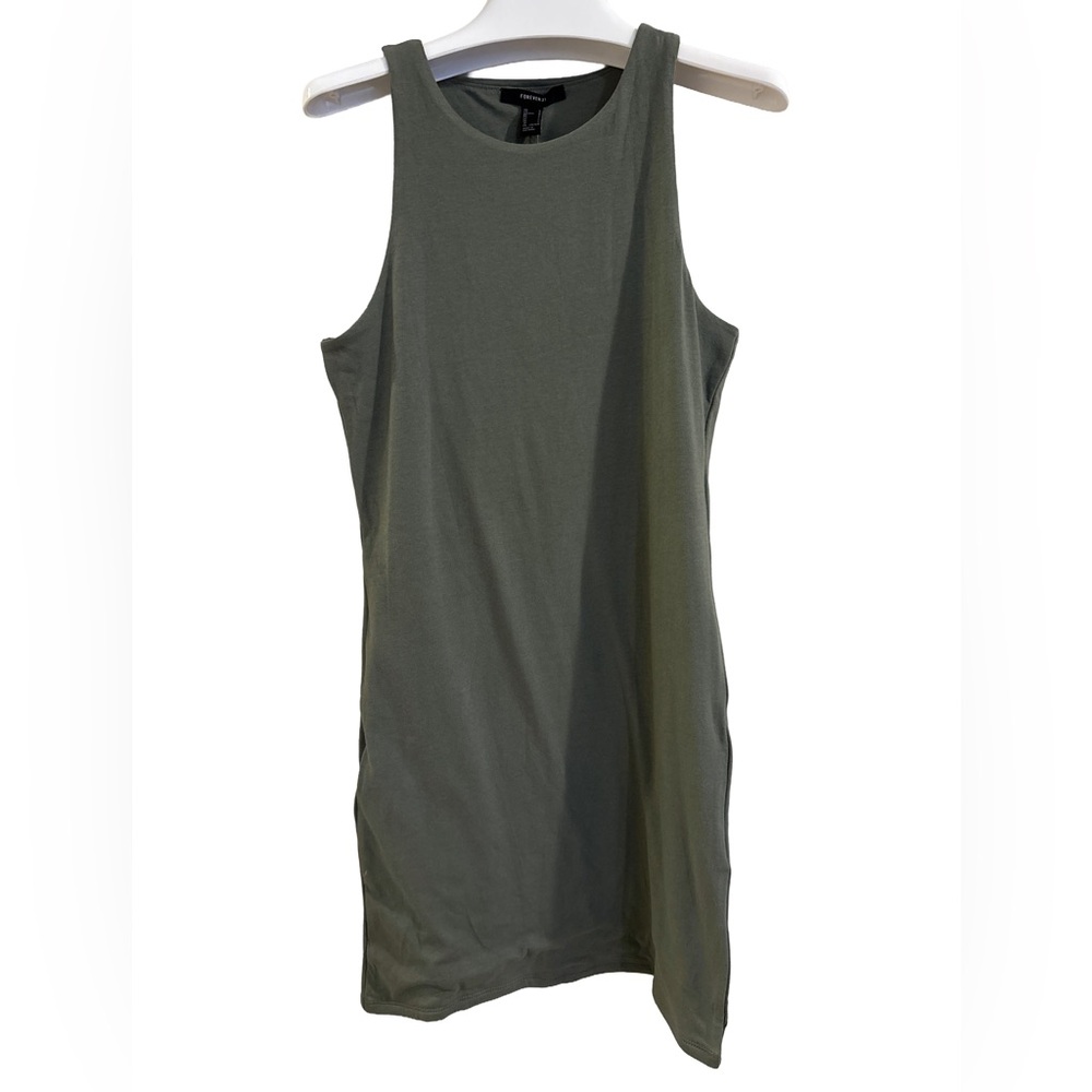 NWT Women’s Forever 21 Olive Tank T-Shirt Mini Dress, Size L